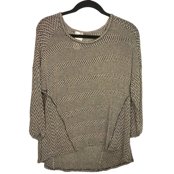 Anthropologie Blu Pepper Womens SZ M Knit hi low Sweater Cream Tan - Picture 1 of 3